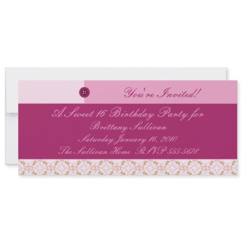 Button Up Pinks Invitation