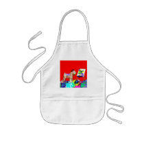 Button:  Wheaten Terrier Artist  (Red Bkgd) aprons