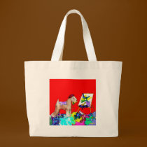Button:  Wheaten Terrier Artist  (Red Bkgd) bags