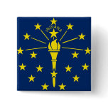 Button with Flag of Indiana