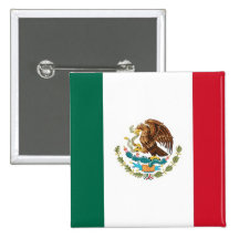 Button with Flag of Mexico
