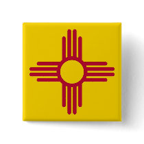 Button with Flag of New Mexico