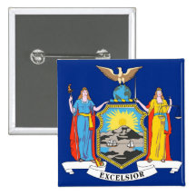 Button with Flag of New York