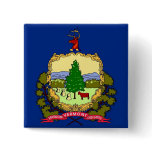Button with Flag of Vermont