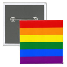 Button with LGBT Rainbow Flag