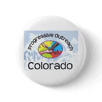 Button with mountain logo