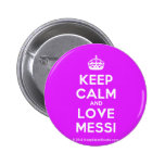 [Crown] keep calm and love messi  Buttons
