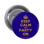 [Crown] keep calm and party on  Buttons