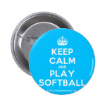 [Crown] keep calm and play softball  Buttons