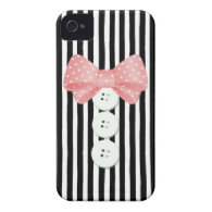 Buttons & Bows in Pink & Black iPhone 4 Case-Mate Cases