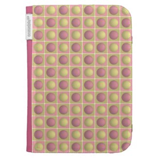 Buttons in Squares Pink Kindle Case