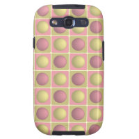 Buttons in Squares Pink Samsung Galaxy S3 Case