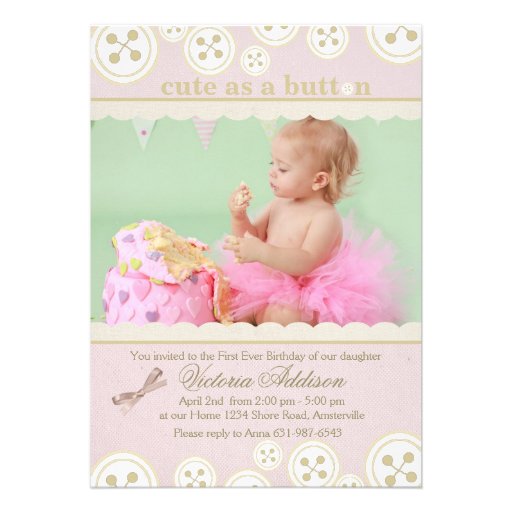 Buttons 'n Bows Photo Invitation