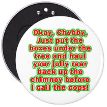 Buttons, Pins - Bad Chubby Santa buttons