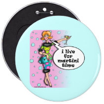 Buttons, Pins - Polka Dot Martini Diva buttons