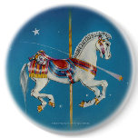 Buttons - Red, White & Blue Carousel Horse