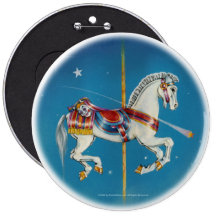 Buttons - Red, White & Blue Carousel Horse