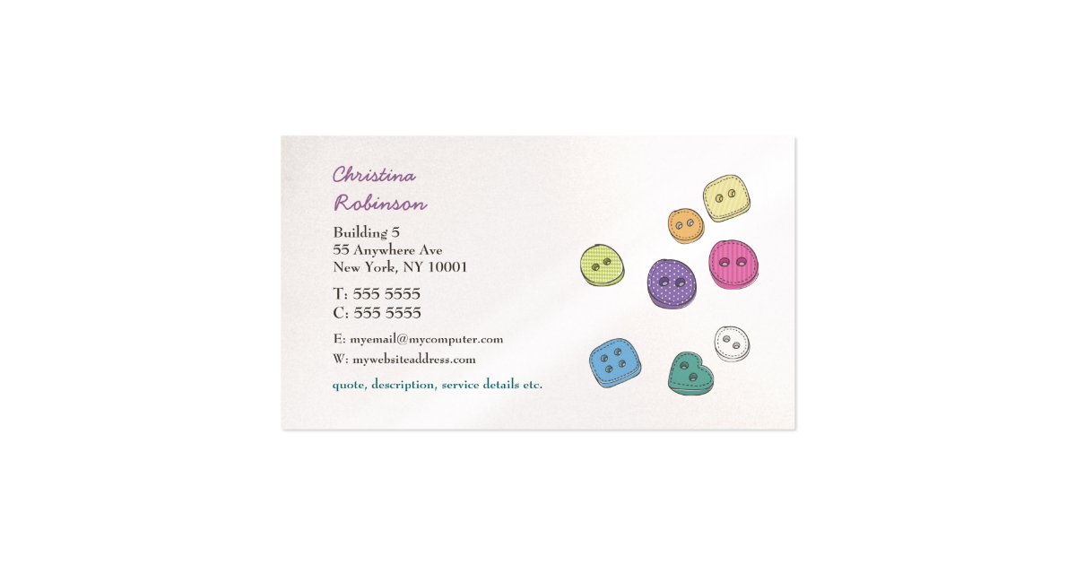 Buttons Sewing Craft Scrapbooking Business Cards Zazzle