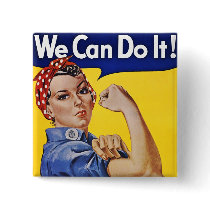 Buttons: We Can Do It  - Vintage Poster Image