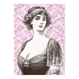 Buxom Belle Epoque Beauty Lace Background Poster