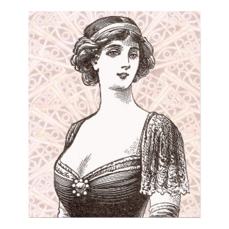 Buxom Belle Epoque Beauty Lace Background Print