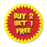 BUY 2 GET 1 FREE RETAIL BADGE MAGNETS