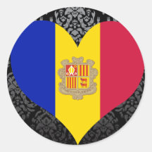Buy Andorra Flag Round Stickers