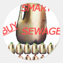 "Buy Smartly...Buy Sewage" Text w/ Cartons Sticker