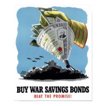 Buy War Savings Bonds - Beat The Promise - WWII Poster