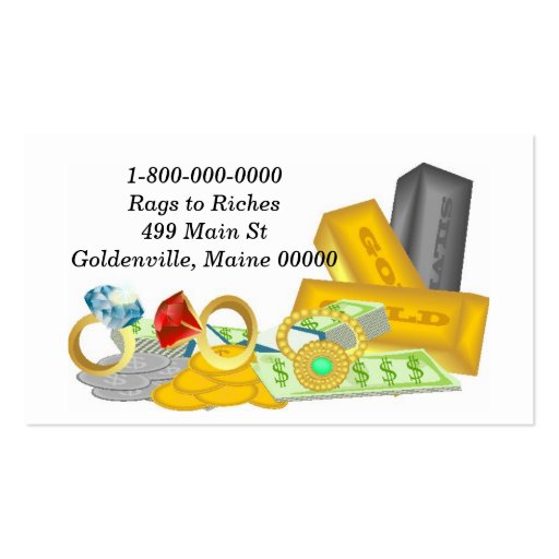 Buying Gold and Silver Business Card Templates (back side)