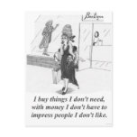 Buying Things, Shopping Lady Post Card