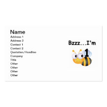 Buzz Bumblebee 1st Birthday T-shirts and Gifts Business Cards