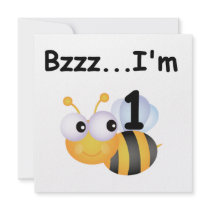 Buzz Bumblebee 1st Birthday T-shirts and Gifts Custom Invite