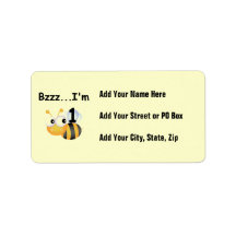 Buzz Bumblebee 1st Birthday T-shirts and Gifts Custom Address Label