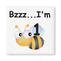 Buzz Bumblebee 1st Birthday T-shirts and Gifts Magnets