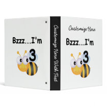 Buzz Bumblebee 3rd Birthday T-shirts and Gifts 3 Ring Binders