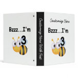 Buzz Bumblebee 3rd Birthday T-shirts and Gifts 3 Ring Binders