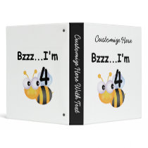 Buzz Bumblebee 4th Birthday T-shirts and Gifts 3 Ring Binders