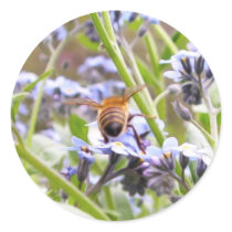 Buzz!  Busy Bee Backside Round Stickers