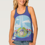 Buzz Lightyear Flying Despeckled Retro Graphic Tank Top