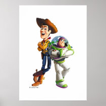 Buzz Lightyear & Woody standing back to back Poster