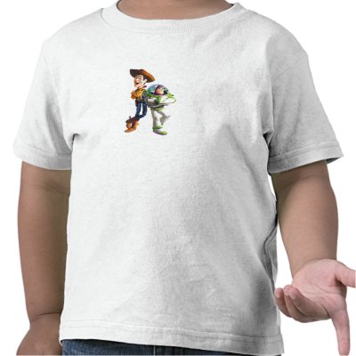 Buzz Lightyear & Woody standing back to back t-shirts