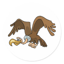 Buzzard Round Sticker