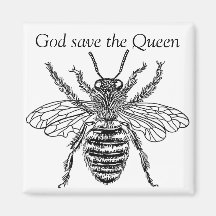 buzzart bee queen magnet