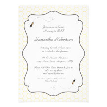 Buzzing Bees Baby Shower Invitation