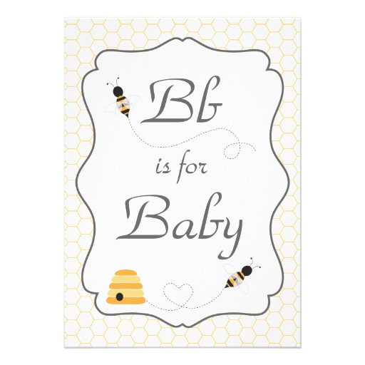 Buzzing Bees Baby Shower Invitation