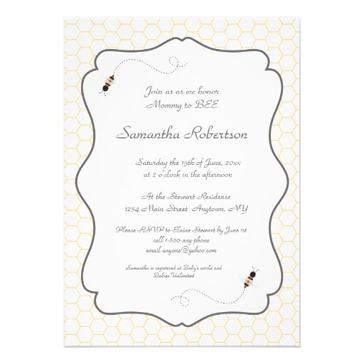 Buzzing Bees Baby Shower Invitation