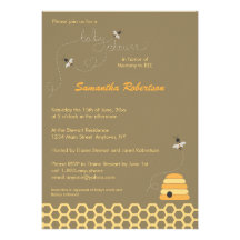 Buzzing Bees Baby Shower Invitation