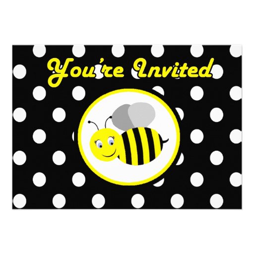 Buzzing Bumble Bee Invitation - Yellow / Black