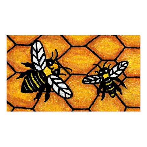 Buzzing Cute Bees Honeycomb Business Cards (back side)